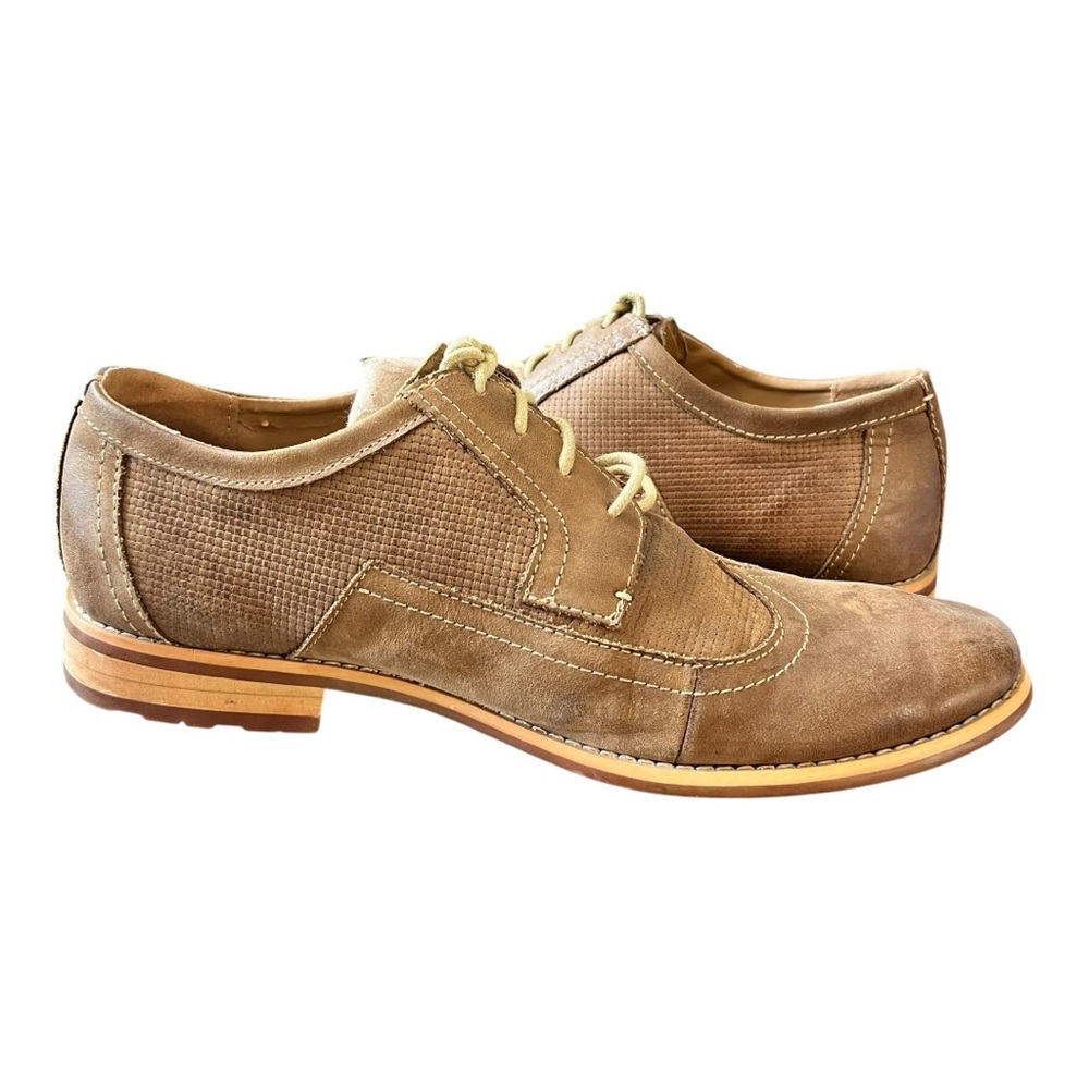 Steve Madden Shoes Mens Size 10 Crysp Casual Wing Tip Oxford Lace-up Leather Tan